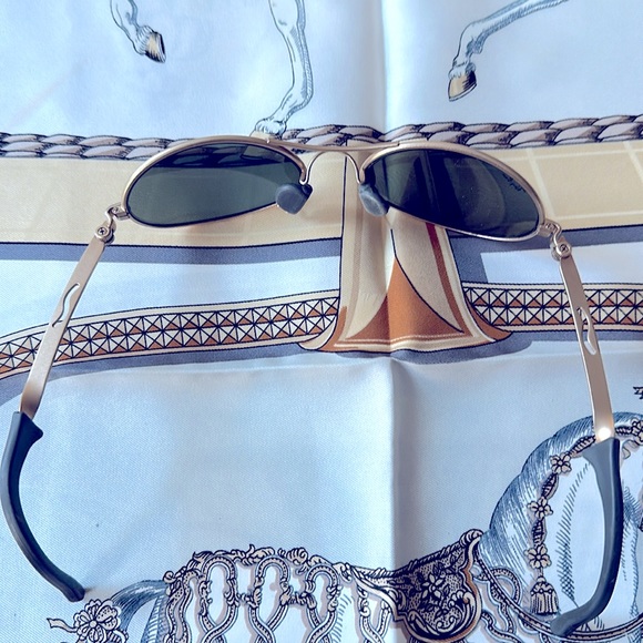 VINTAGE B&L RAY-BAN W2177 G15 GOLD ECLIPSE BIKERS ORBS SUNGLASSES - Picture 5 of 6